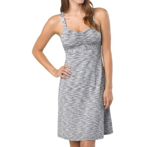 PRANA Sweetheart Neck Empire Waist Gray Casual Sundress Women's Size XSmall - Picture 1 of 8